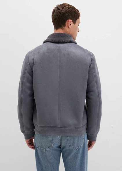 Mavi M0110450-80776 Suni Kürk Detaylı Suni Süet Ceket Erkek Ceket - Resim 5