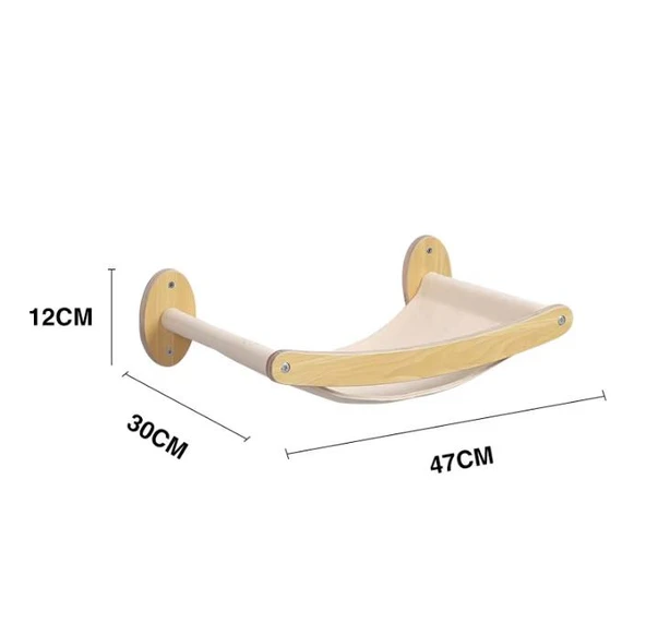 CW372-010 Duvara Monte Bezli Kedi Hamağı 47x30x12cm (1 Adet) - Resim 2