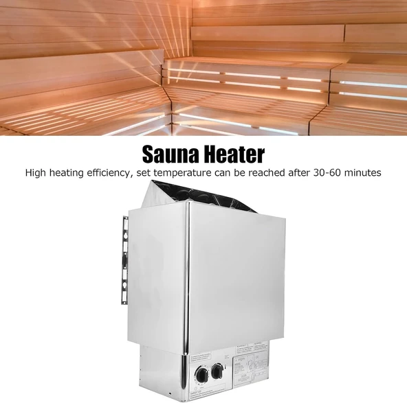 KIMISS İç Kontrollü 6kW Elektrikli Sauna Isıtıcı - Buhar odaları, Daireler, Oteller Ve Fitness Merkezleri Için Paslanmaz çelik Sauna sobası - 220V 50/60Hz - Resim 5