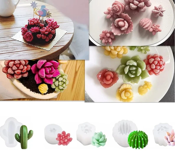 3D Silikon Mum ve Pasta Kalıbı 9 Adet - Resim 2