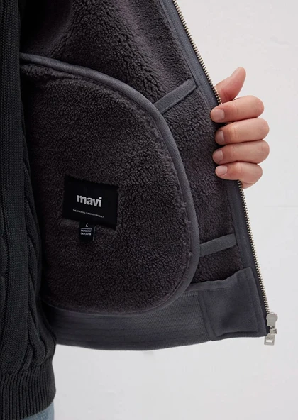 Mavi M0110450-80776 Suni Kürk Detaylı Suni Süet Ceket Erkek Ceket - Resim 7