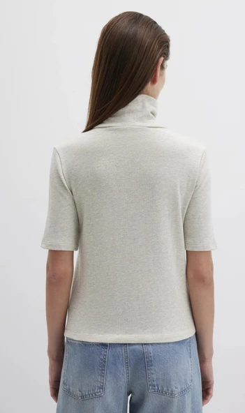 Mavi M1613613 Kısa Kollu Kazak Balıkçı Yaka T-Shirt Kadın Tişört - Resim 7