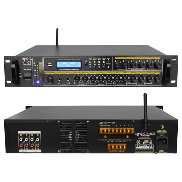 MagicVoice MV-26490 250 Watt USB/MP3/Bluetooth 6 Bölgeli Hat Trafolu Mixer Amfi ürün görseli
