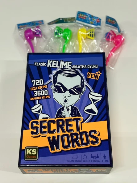 Ks Secret Words Büyük Boy Yasak Kelimeler ve 4 Adet Nostaljik Üflemeli Top Saksafon Top - Resim 3