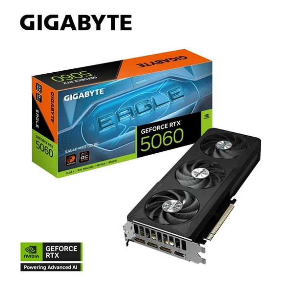 GIGABYTE 8GB RTX5060 EAGLE MAX OC GV-N5060EAGLEMAX OC-8GD GDDR7 HDMI-DP PCIE 5.0 ürün görseli