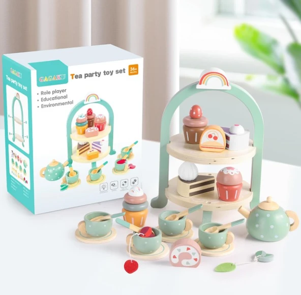 Gagaku Ahşap Oyuncak Çay Seti 23 Parça - Resim 3