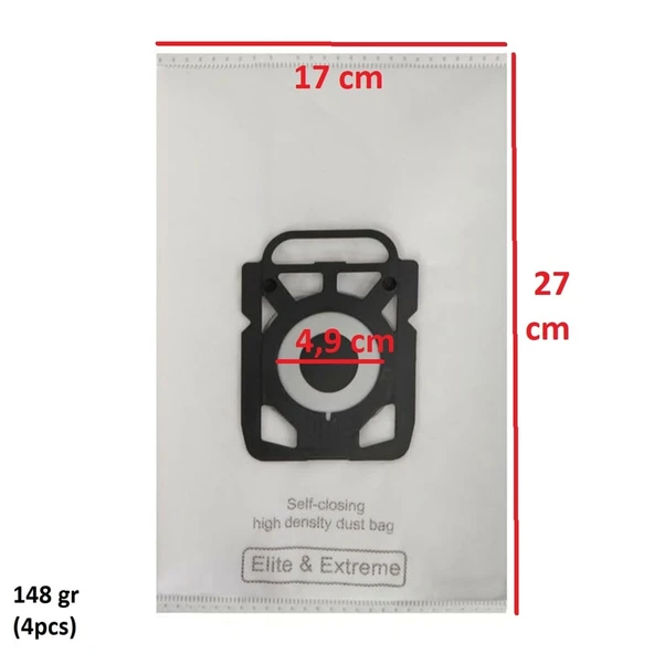 Nilfisk İle Uyumlu Elite Parquet GM 200 Power P10 Extreme X 150 Elektrikli Süpürge Toz Torbası 4 ADET - Resim 4