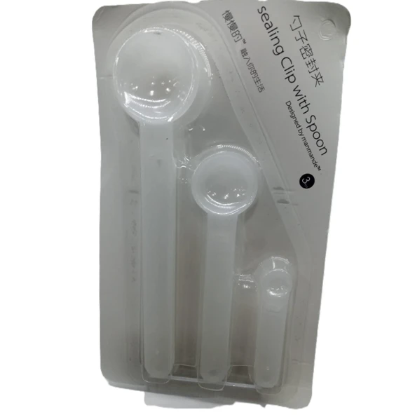 Ölçme Kaşıklı Poşet Klipsi 3'lü Paket - Resim 3