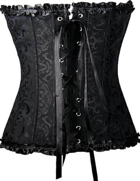 Çiçek Dantelli Göğüs Üstü Bel İnceltici Büstiyer S Beden - Resim 3