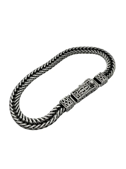 Gümüş Örme Erkek Bileklik 22cm - Cihan Albora Bilekliği ürün görseli