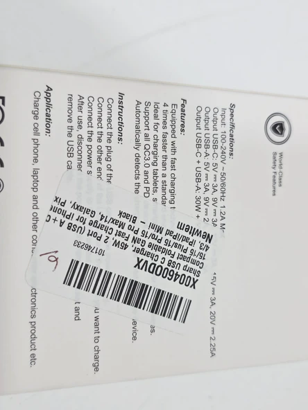 Sharp GaN Usb A ve Usb C Şarj Adaptörü 45W - Resim 8