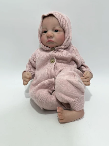 Gerçekçi Vinil Yenidoğan Reborn Oyuncak Bebek 46cm - Resim 9