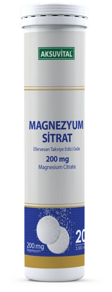 Aksu Vital Magnezyum Sitrat Efervesan Tablet 20li ürün görseli