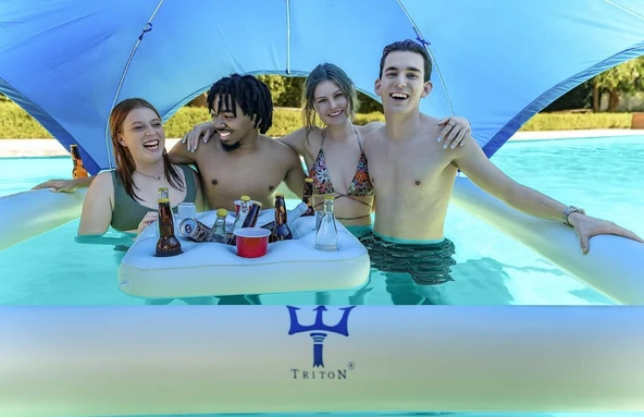 Triton AquaCooler Havuz için Şişme Yüzer İçecek Tutucu - Resim 5