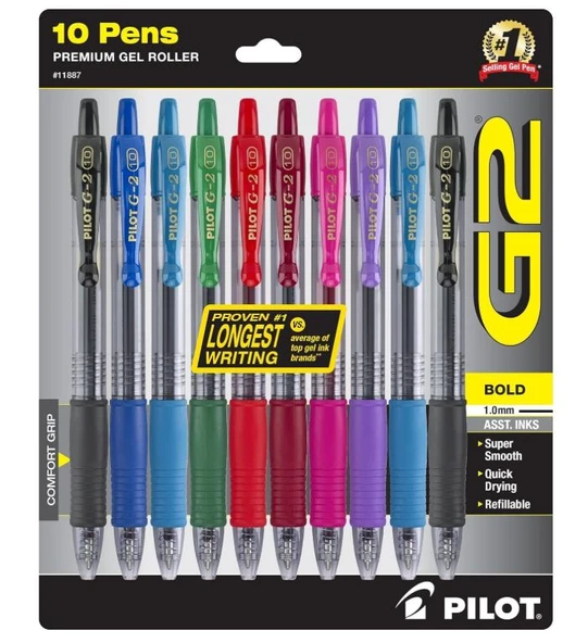 Pilot G2 Premium 10lu Jel Mürekkep Tükenmez Kalem - Resim 4