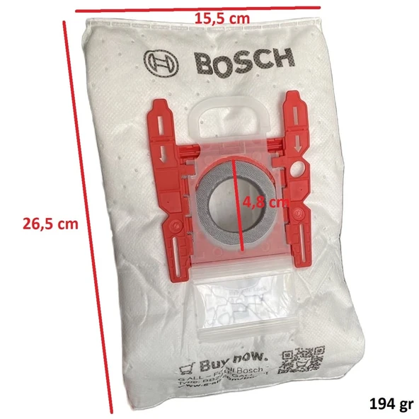 Bosch İle Uyumlu GL BBS BSA BSGLSphera Typ G 3A330C Elektrikli Süpürge G ALL Kutulu 4 Adet Toz Torbası - Resim 4