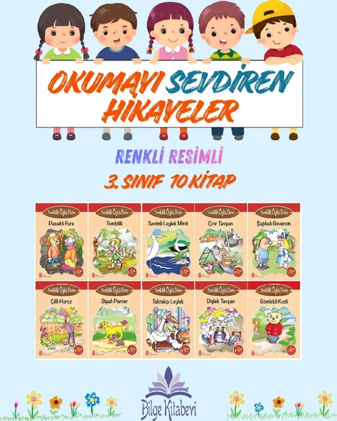 3.Sınıf Okumayı Sevdiren Renkli Resimli Hikayeler 3 - 10 Kitap ürün görseli 1