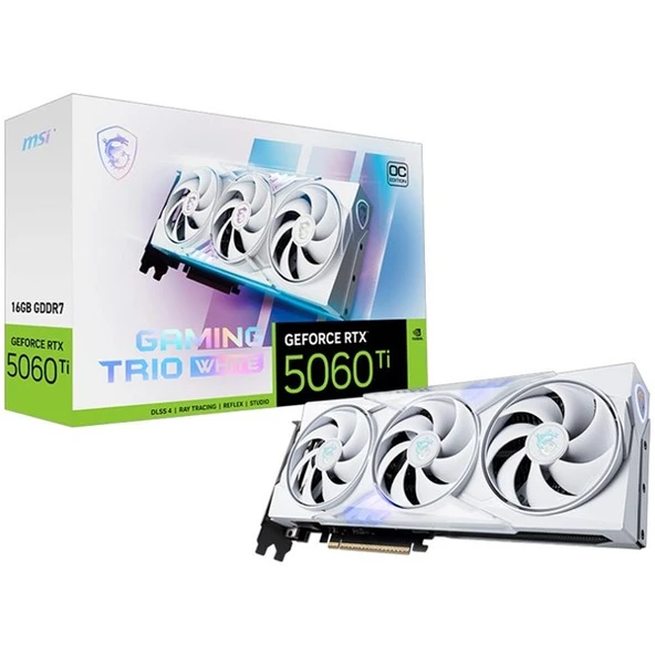 MSI 16GB RTX5060TI GAMING TRIO OC WHITE GDDR7 128bit HDMI-DP PCIE 5.0 ürün görseli