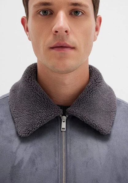 Mavi M0110450-80776 Suni Kürk Detaylı Suni Süet Ceket Erkek Ceket - Resim 6