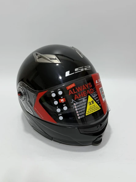 LS2 FF370 Çene Açılır Motosiklet Kaskı Siyah M Beden - Resim 2