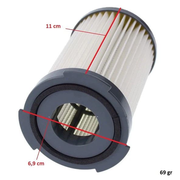 Electrolux İle Uyumlu Ergoeasy ZTI 7625 ZS 220B ZAC 6805 - 6858 Accelerator Süpürge Silindir Hepa Filtre - Resim 4