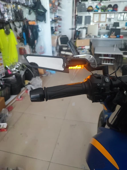 LED Sinyalli Motosiklet Ayna – Alt Işıklı Model - Resim 3