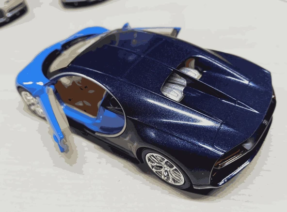 Oyuncak Metal Model Araba 1/36 Çek Bırak Bugatti Chiron Mavi - Resim 4