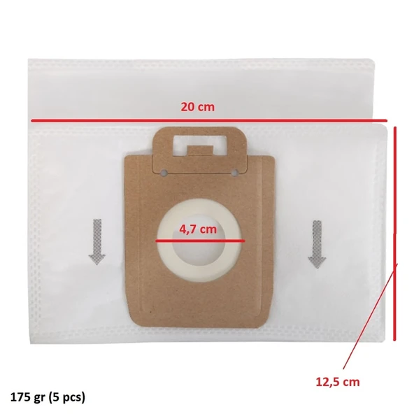 Nilfisk İle Uyumlu Extreme Power Eco GM 200 Select Comfort Elektrikli Süpürge Kağıt Toz Torbası 5 ADET - Resim 4