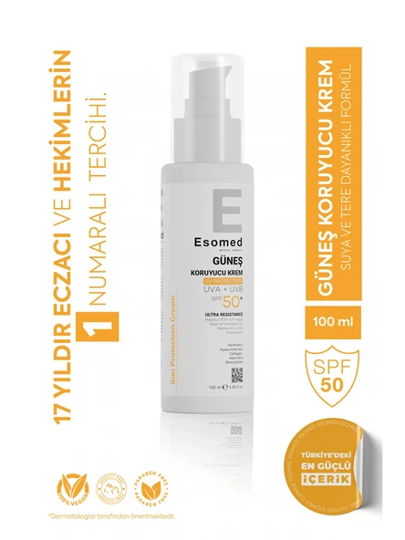Esomed Güneş Koruyucu Krem SPF50+ 100 ml ürün görseli