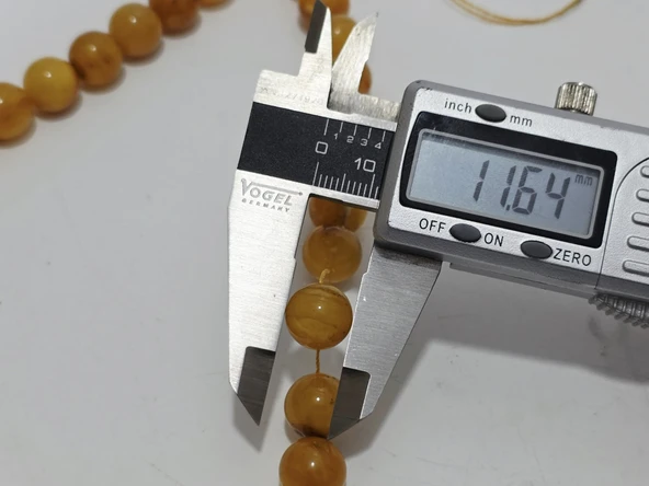 Doğal Kaya Damla Kehribar Tesbih 33lük 31,70 Gram - Resim 5