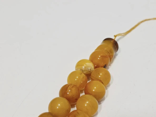 Doğal Kaya Damla Kehribar Tesbih 33lük 31,70 Gram - Resim 3