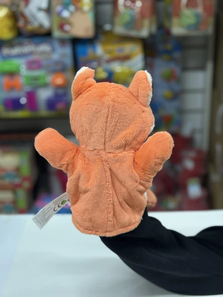 Peluş 25 cm El Kuklası Turuncu Tilki - Resim 3