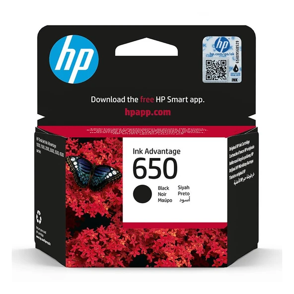 HP 650 Black Kartuş CZ101AE Orijinal Siyah Mürekkep Kartuş ürün görseli