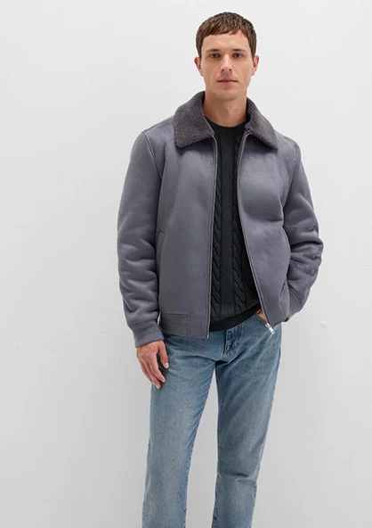 Mavi M0110450-80776 Suni Kürk Detaylı Suni Süet Ceket Erkek Ceket - Resim 3