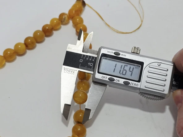 Doğal Kaya Damla Kehribar Tesbih 33lük 31,70 Gram - Resim 4