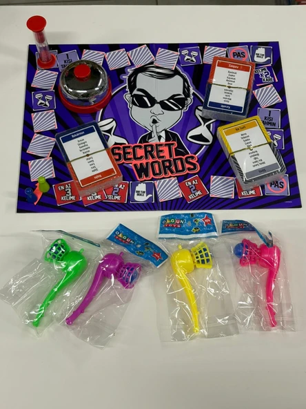 Ks Secret Words Büyük Boy Yasak Kelimeler ve 4 Adet Nostaljik Üflemeli Top Saksafon Top ürün görseli 1