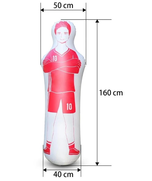 Şişme Baraj Adamı 160cm - Şişme Antrenman Kuklası Kırmızı - Resim 2