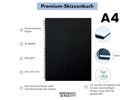 Bindomatic Agility Collection Sketcbook A5 Çizim Defteri 240g 30 Yaprak - Resim 2