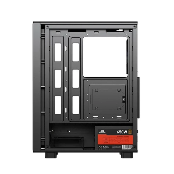 POWERBOOST 650W 80+ BRONZE PBA5065B-650W GAMING MID-TOWER PC KASASI - Resim 3