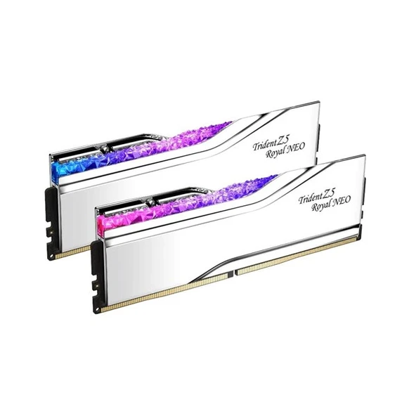 GSKILL 96GB (2X 48GB) DDR5 6000MHZ CL30 RGB DUAL KIT PC RAM TRIDENT Z5 NEO ROYAL SILVER F5-6000J3036F48GX2-TR5NS - Resim 2