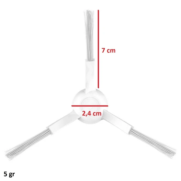 Viomi İle Uyumlu Mijia STYJ02YM V2 Pro V3 SE Süpürge Yan Fırça Beyaz - Resim 3