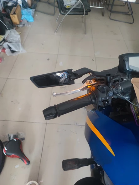 LED Sinyalli Motosiklet Ayna – Alt Işıklı Model - Resim 2