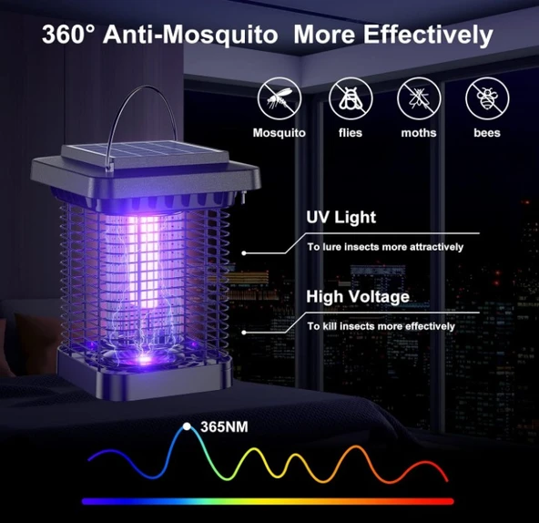 EM02 Güneş Enerjili Elektrikli Sinek Öldürücü IP65 - Resim 2