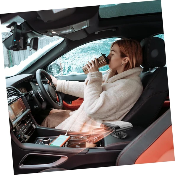 Mikikit Taşınabilir Araç Isıtıcı ve Silecek Cihazı Hızlı Isıtma ve Net Görüş İçin Döner Tabanlı Otomobil Isıtıcısı Kamyon ve Uyumlu - Resim 2