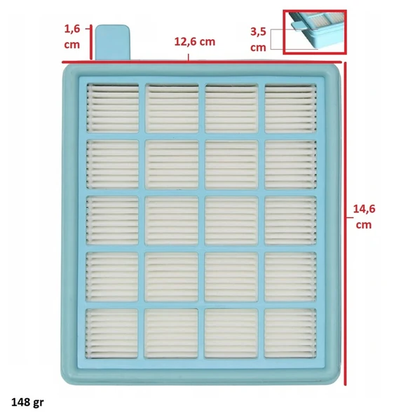 Philips İle Uyumlu FC 8475 8632 9323 9532 9540 PowerPro Compact Active Elektrikli Süpürge Hepa Filtre - Resim 3