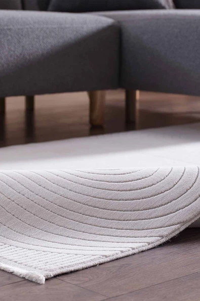 Gümüşsuyu Deco Avior 17447 Krem Dikdörtgen Geometrik Desenli Halı - Resim 3