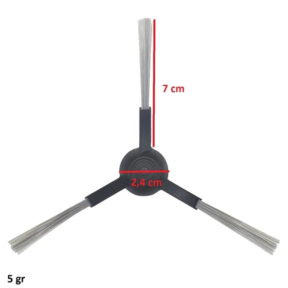 Viomi İle Uyumlu Mijia STYJ02YM V2 Pro V3 SE Süpürge Yan Fırça Siyah - Resim 5