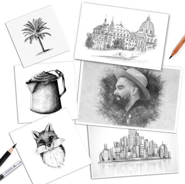 Cooja Çizim ve Eskiz Kurşun Kalem Seti 29 Parça - Resim 4