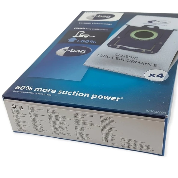 Philips İle Uyumlu FC 9170 Performer 8134 Easy Life HR 8368 8399 Elektrikli Süpürge 4lü Toz Torbası Sbag - Resim 4