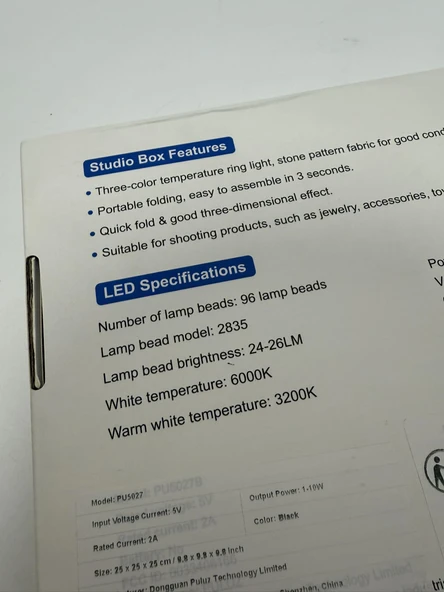 Puluz PU5027 Fotoğraf Çekim Çadırı 25x25x25cm - Resim 3